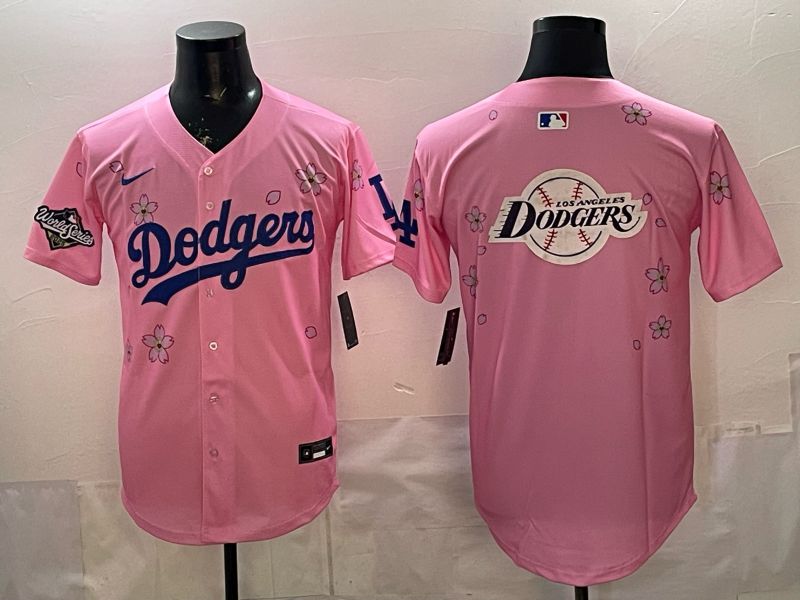 Men Nike 2026 Los Angeles Dodgers Blank Pink Sakura Edition Game MLB Jersey 0020